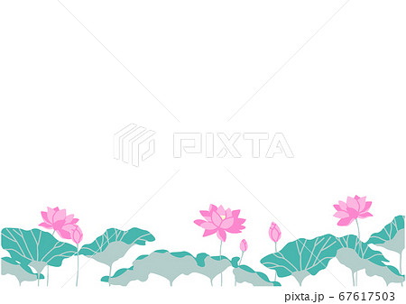 蓮のフレームのイラスト素材