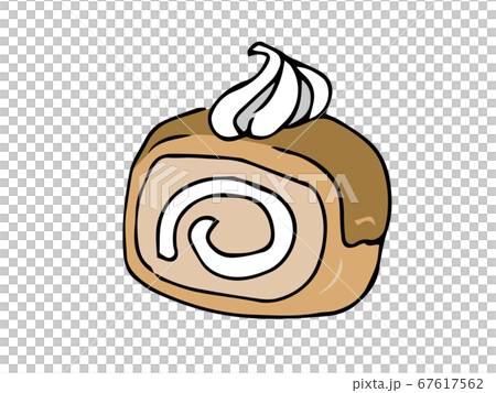 生クリームが乗ったロールケーキ 生クリームが乗ったロールケーキ 67617562