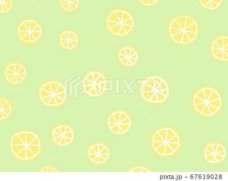 レモン柄の壁紙のイラスト素材