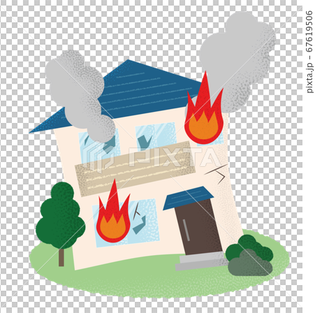 Vector illustration set of houses in a fire 67619506