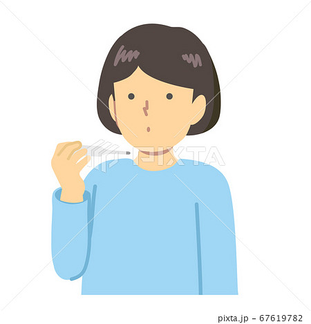 体温を測る少女のイラスト素材 67619782