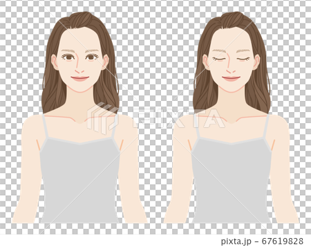 A no-makeup woman wearing a camisole A no-makeup woman wearing a camisole 67619828
