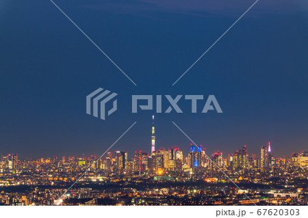 《東京都》東京都市夜景・都心全景 67620303