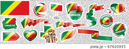 Vector set of the national flag of Congo in various creative designs 67620935