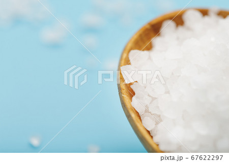 Sea salt crystals close-up in macro. Spice for 67622297