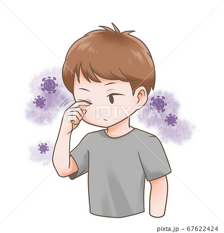 目を掻く男性のイラスト 目を掻く男性のイラスト 67622424