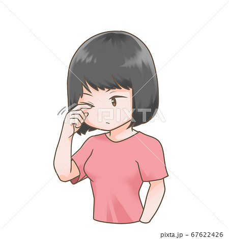 目を掻く女性のイラスト 目を掻く女性のイラスト 67622426