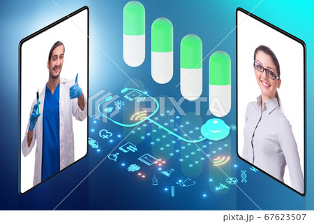 Telemedicine concept with remote diagnostics and consultation 67623507