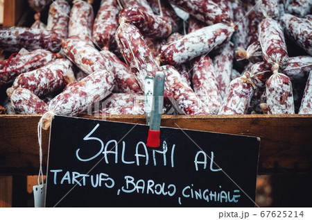 traditional salami sausage from piedmont (Italy) 67625214