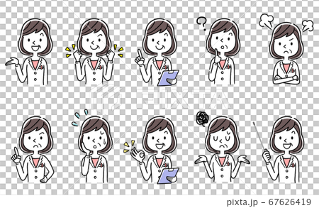Vector material: female doctor set, collection 67626419
