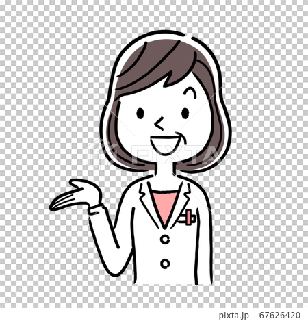 Vector material: smiling middle-aged female doctor 67626420
