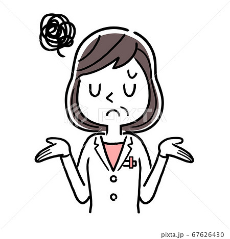 ベクター素材：困る、落ち込む中年女性医師 67626430