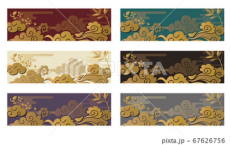 和風背景バナー素材セット 67626756