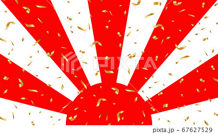 放射状の背景と紙吹雪 67627529