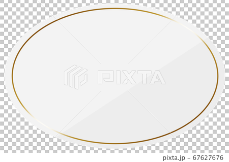 橢圓形框架白色和金色 67627676