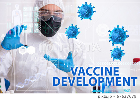 Coronavirus covid-19 vaccine development concept 67627679