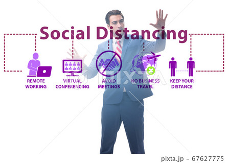 Concept of office social distancing during covid-19 pandemic Concept of office social distancing during covid-19 pandemic 67627775