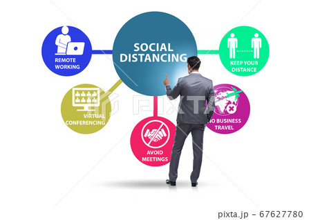 Concept of office social distancing during covid-19 pandemic 67627780