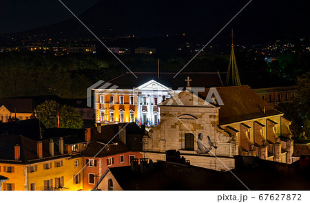 The night view of medieval insular palace Palais The night view of medieval insular palace Palais 67627872