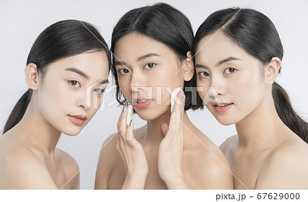 ビューティー モデルコンビネーションの写真素材