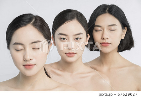 ビューティー モデルコンビネーションの写真素材