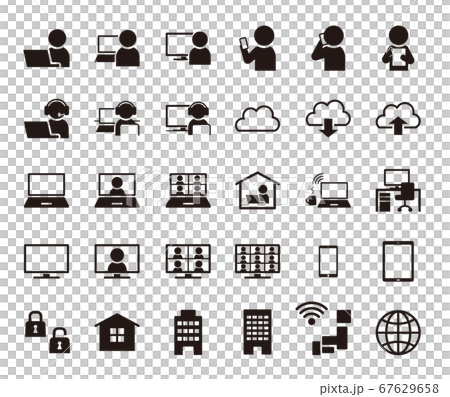 遠程辦公簡單圖標集/單色 遠程辦公簡單圖標集/單色 67629658