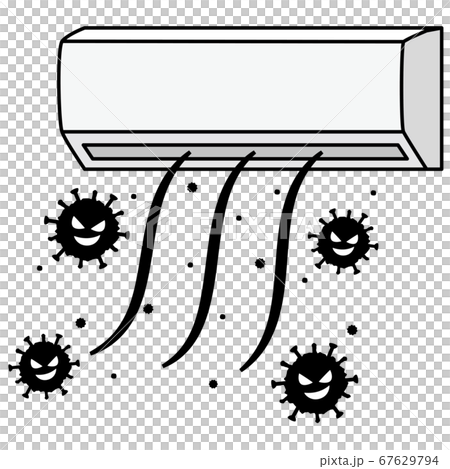 空調和冠狀病毒單色 67629794