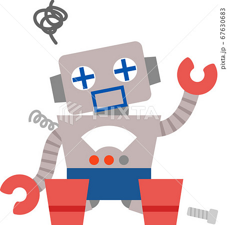 Image Of A Broken Robot Ponkotsu Stock Illustration