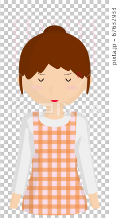 Vector illustration of a housewife with a negative expression 67632933