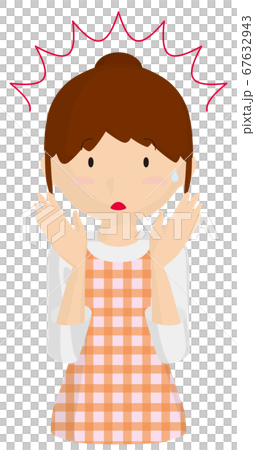 Surprised vector illustration of a housewife with a negative expression 67632943