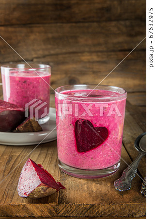 Healthy Beetroot Smoothie for Breakfast 67632975