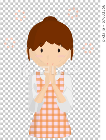 ポジティブな表情の主婦　羨望の眼差し　ベクターイラスト 67633356