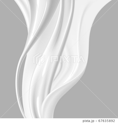 Pouring milk. Fluid flow, flow of cream, milk for 67635892