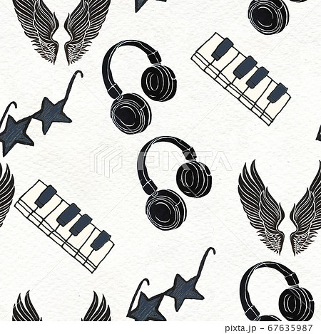 Seamless Rock background. Abstract music modern pattern. 67635987