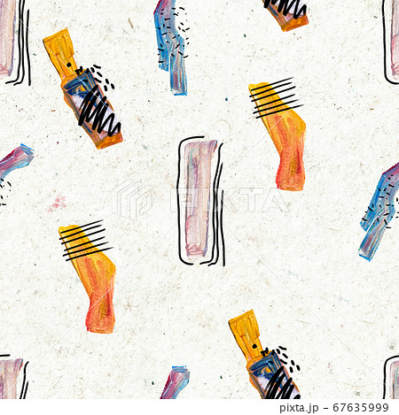 Seamless pattern made by hand drawn paint strokes. 67635999