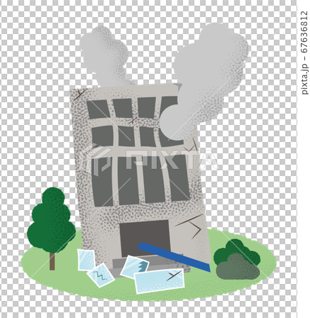 在火災中的建築物的矢量圖 67636812