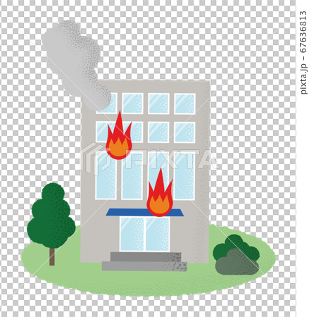 在火災中的建築物的矢量圖 67636813