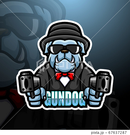 Bulldog Mafia Mascot Esport Logo Design のイラスト素材