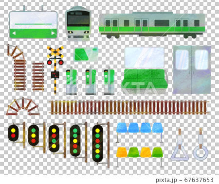 火車相關插圖集素材/模擬風格 67637653