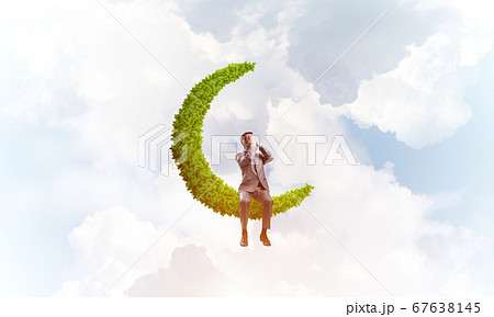 Young man on moon do not want to see anything 67638145