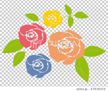 カラフルなバラの花のベクターイラスト 67638354