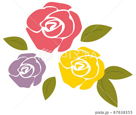 カラフルなバラの花のベクターイラストのイラスト素材