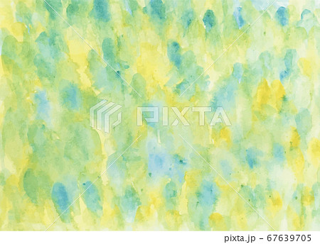 水彩の緑や黄色の背景 素材 青 森 水色のイラスト素材