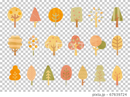 斯堪的納維亞秋天一棵樹插圖集/時尚/可愛/森林 67639724