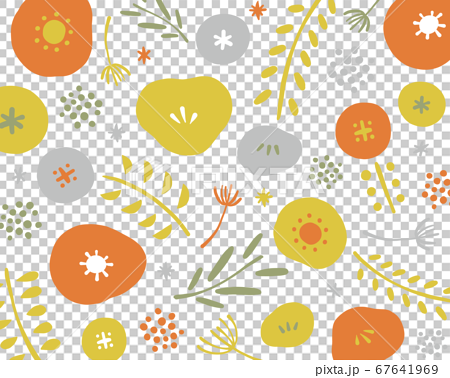 Scandinavian Style Natural Pop Flower Pattern Stock Illustration