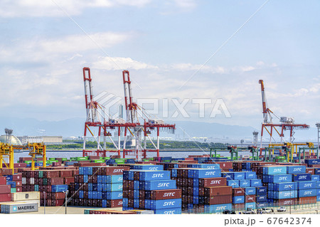 大阪　大阪湾 港湾風景　　　 67642374