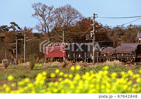 鉄道　国鉄：EF81　牽引貨物列車　栗橋～古河 間 67642848