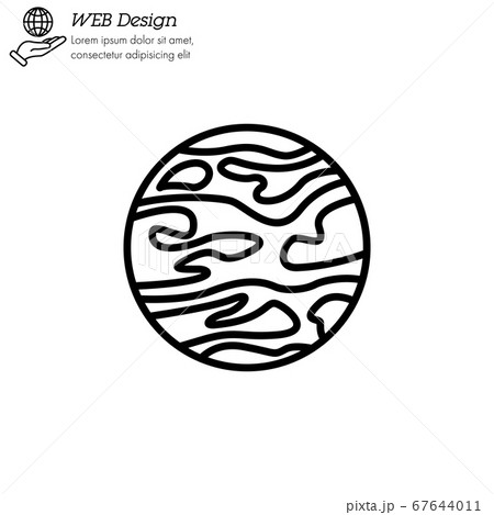 Mars Planet Icon Thin Line Linear Outline のイラスト素材