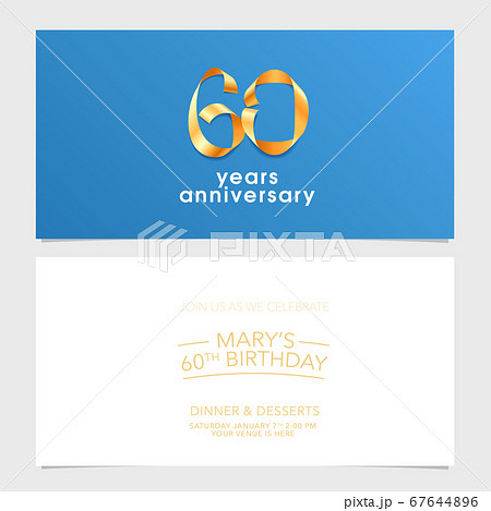 60 years anniversary invitation vector illustration. Design element with number 67644896