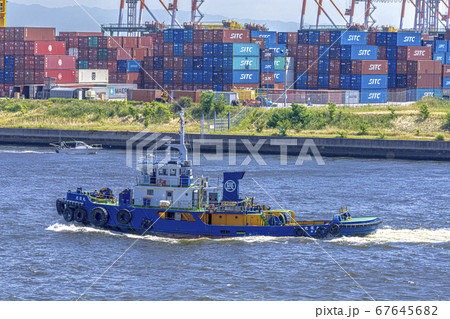 大阪　大阪湾 港湾風景　　　　 67645682